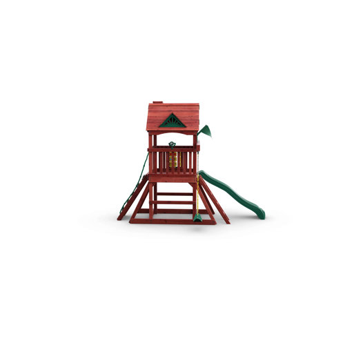 Gorilla Playsets Five Star II Space Saver Swing Set with Wood Roof